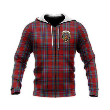 Spens Tartan Knitted Hoodie with Family Crest