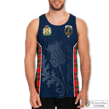 Spens Modern Tartan Men's Tanks Top with Family Crest and Scottish Thistle Vibes Sport Style