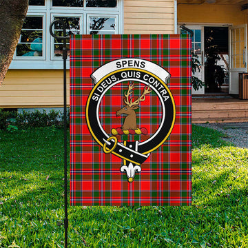 Spens Modern Tartan Flag with Family Crest - Tartan Vibes Clothing