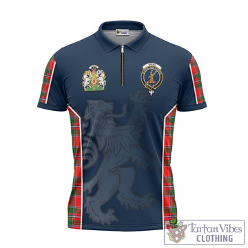 Spens Modern Tartan Zipper Polo Shirt with Family Crest and Lion Rampant Vibes Sport Style