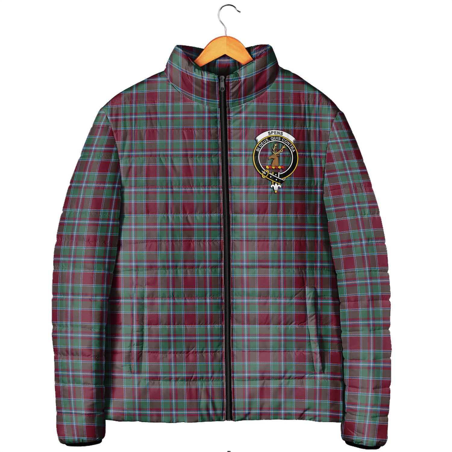 Spence (Spens) Tartan Padded Jacket with Family Crest Men's Padded Jacket - Tartan Vibes Clothing