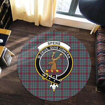 Spence (Spens) Tartan Round Rug with Family Crest Premium Round Rug - Tartan Vibes Clothing