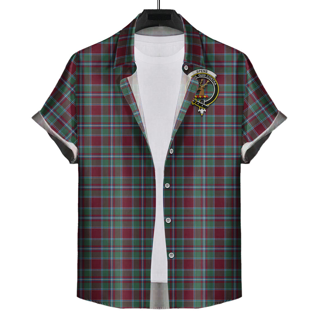 spens-spence-tartan-short-sleeve-button-down-shirt-with-family-crest