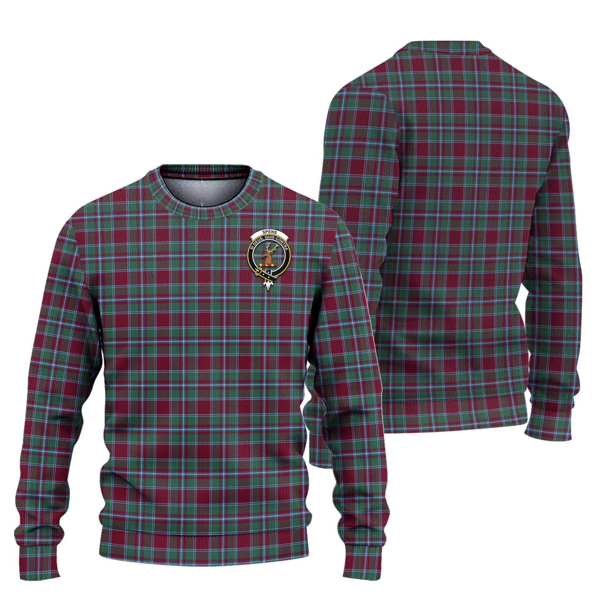 Spence (Spens) Tartan Ugly Sweater with Family Crest Unisex - Tartan Vibes Clothing