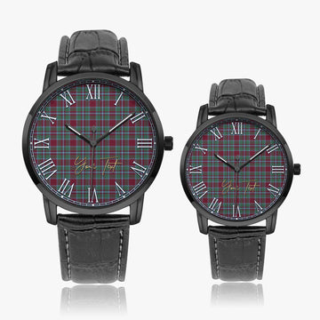 Spence (Spens) Tartan Personalized Your Text Leather Trap Quartz Watch Wide Type - Tartan Vibes Clothing