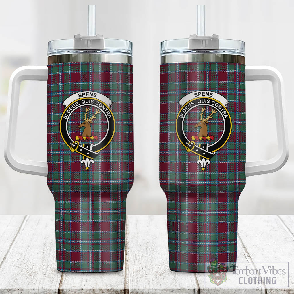 Spence (Spens) Tartan Tumbler with Handle with Family Crest One Size 40 OZ - Tartan Vibes Clothing