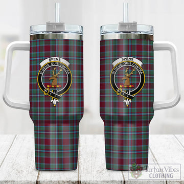 Spence (Spens) Tartan Tumbler with Handle with Family Crest One Size 40 OZ - Tartan Vibes Clothing