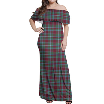 Spence (Spens) Tartan Off Shoulder Long Dress Women's Dress - Tartan Vibes Clothing