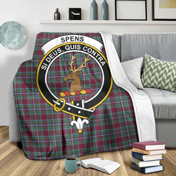 Spens (Spence) Tartan Blanket with Family Crest