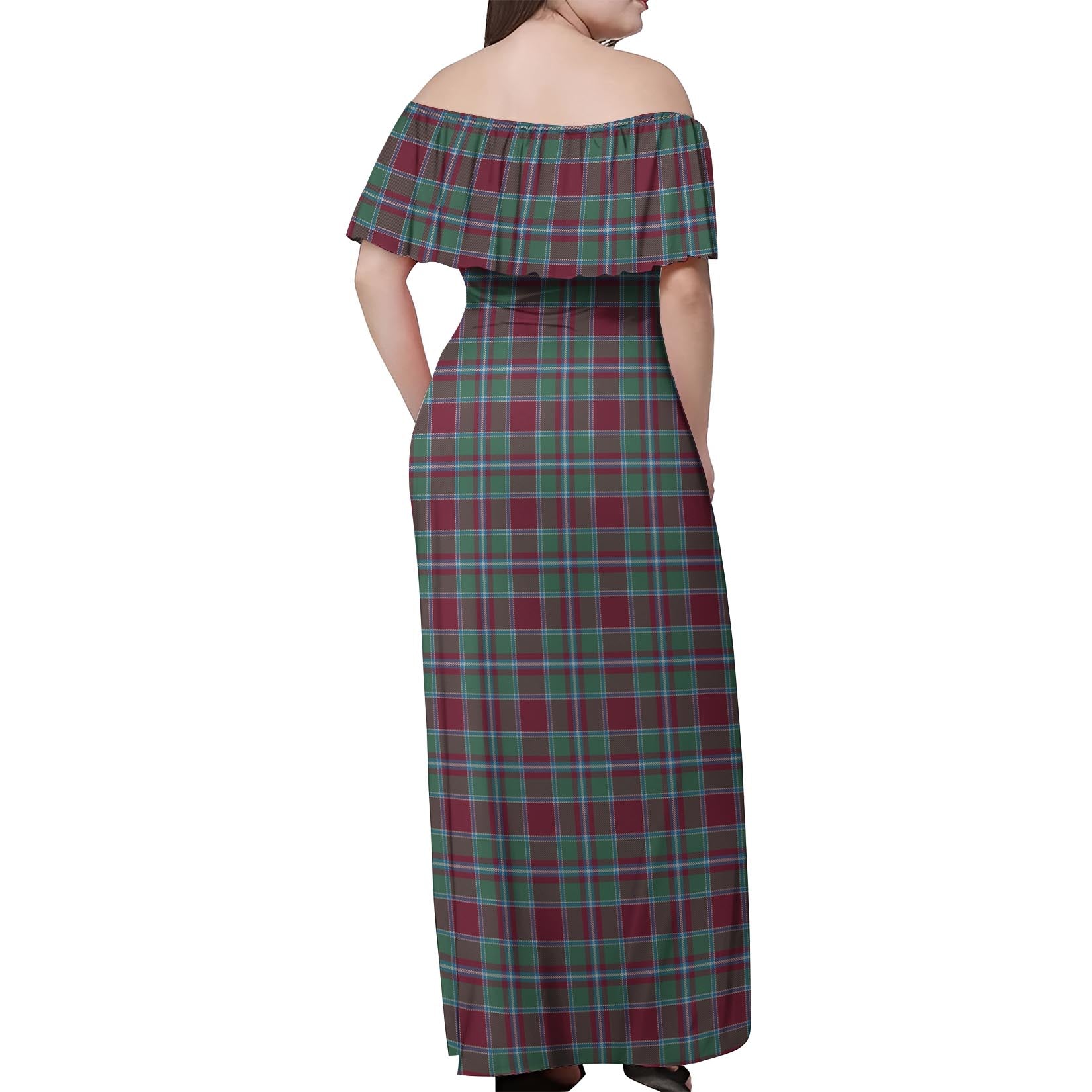 Spence (Spens) Tartan Off Shoulder Long Dress - Tartan Vibes Clothing