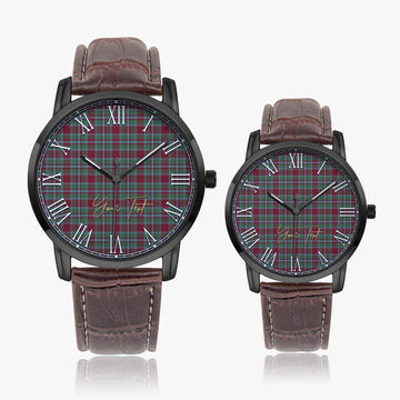 Spence (Spens) Tartan Personalized Your Text Leather Trap Quartz Watch - Tartan Vibes Clothing