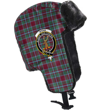 Spence (Spens) Tartan Winter Trapper Hat with Family Crest - Tartan Vibes Clothing