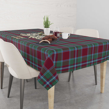 Spence (Spens) Tartan Tablecloth with Clan Crest and the Golden Sword of Courageous Legacy