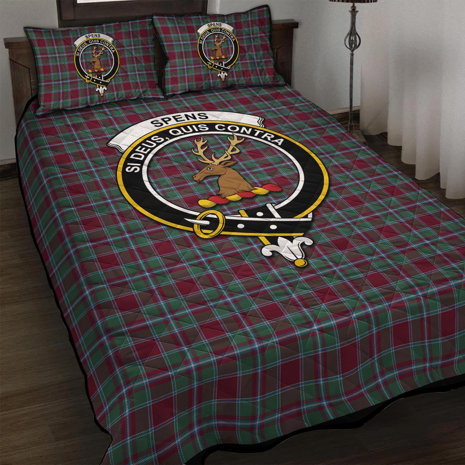 Spence (Spens) Tartan Quilt Bed Set with Family Crest - Tartan Vibes Clothing