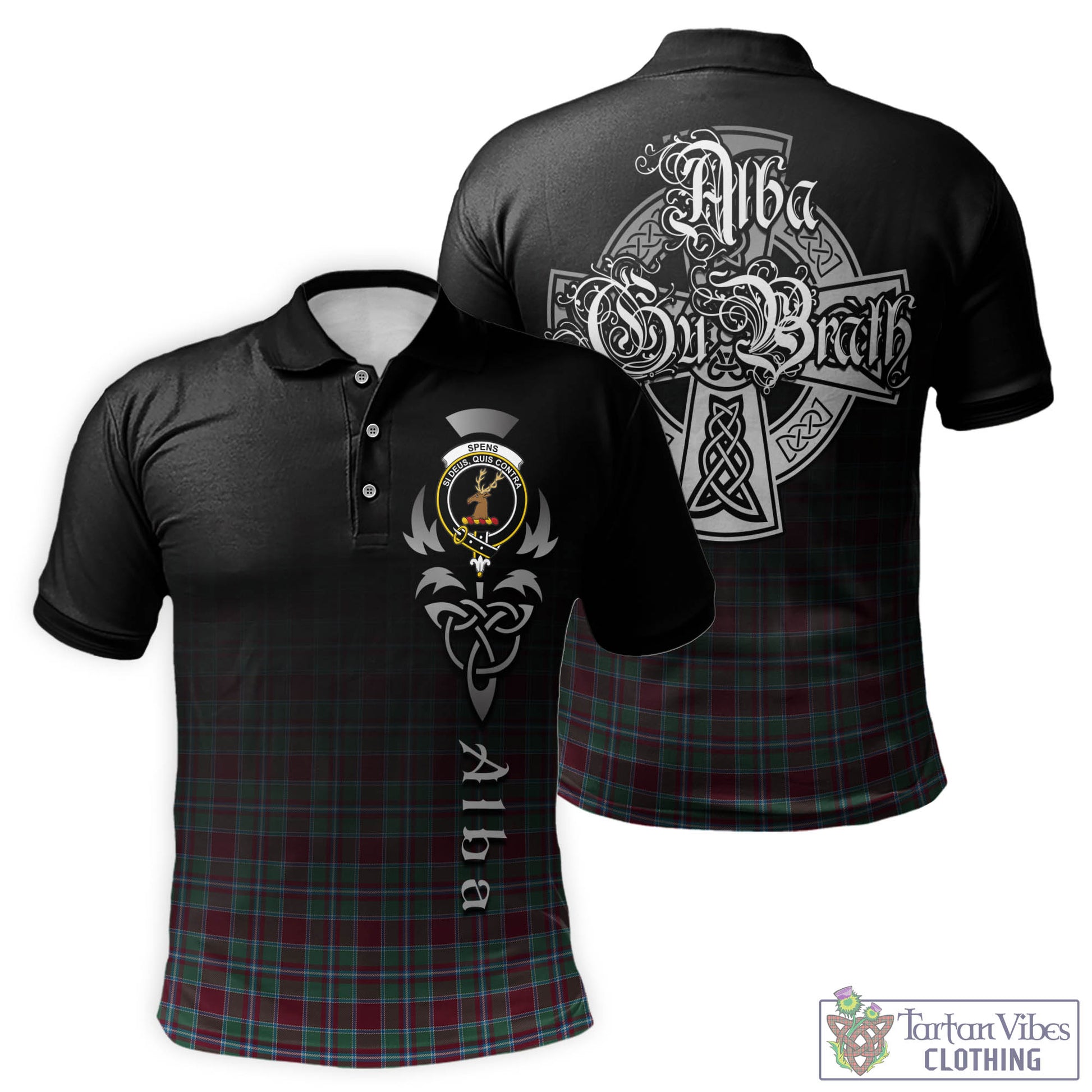 Spence (Spens) Tartan Polo Shirt Featuring Alba Gu Brath Family Crest Celtic Inspired - Tartan Vibes Clothing