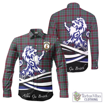 Spence (Spens) Tartan Long Sleeve Button Up Shirt with Alba Gu Brath Regal Lion Emblem - Tartan Vibes Clothing