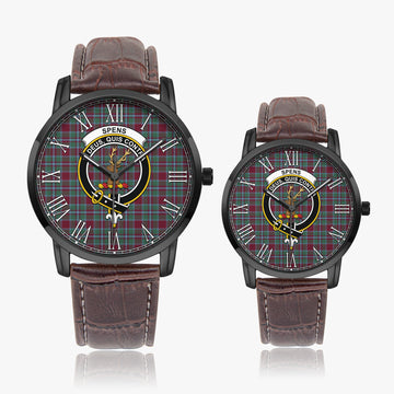 Spence (Spens) Tartan Family Crest Leather Strap Quartz Watch - Tartan Vibes Clothing