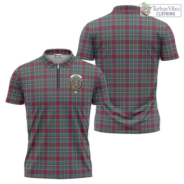 Spence (Spens) Tartan Zipper Polo Shirt with Family Crest - Tartan Vibes Clothing