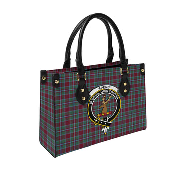 Spens (Spence) Tartan Leather Bag with Family Crest