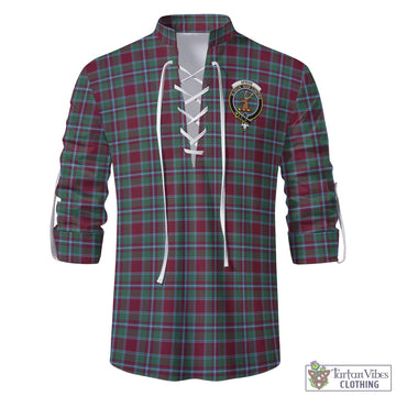 Spence (Spens) Tartan Men's Scottish Traditional Jacobite Ghillie Kilt Shirt with Family Crest - Tartan Vibes Clothing
