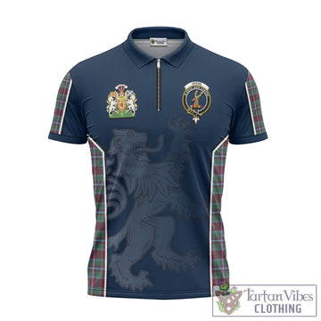 Spence (Spens) Tartan Zipper Polo Shirt with Family Crest and Lion Rampant Vibes Sport Style - Tartan Vibes Clothing