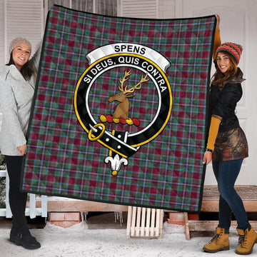 Spence (Spens) Tartan Quilt with Family Crest