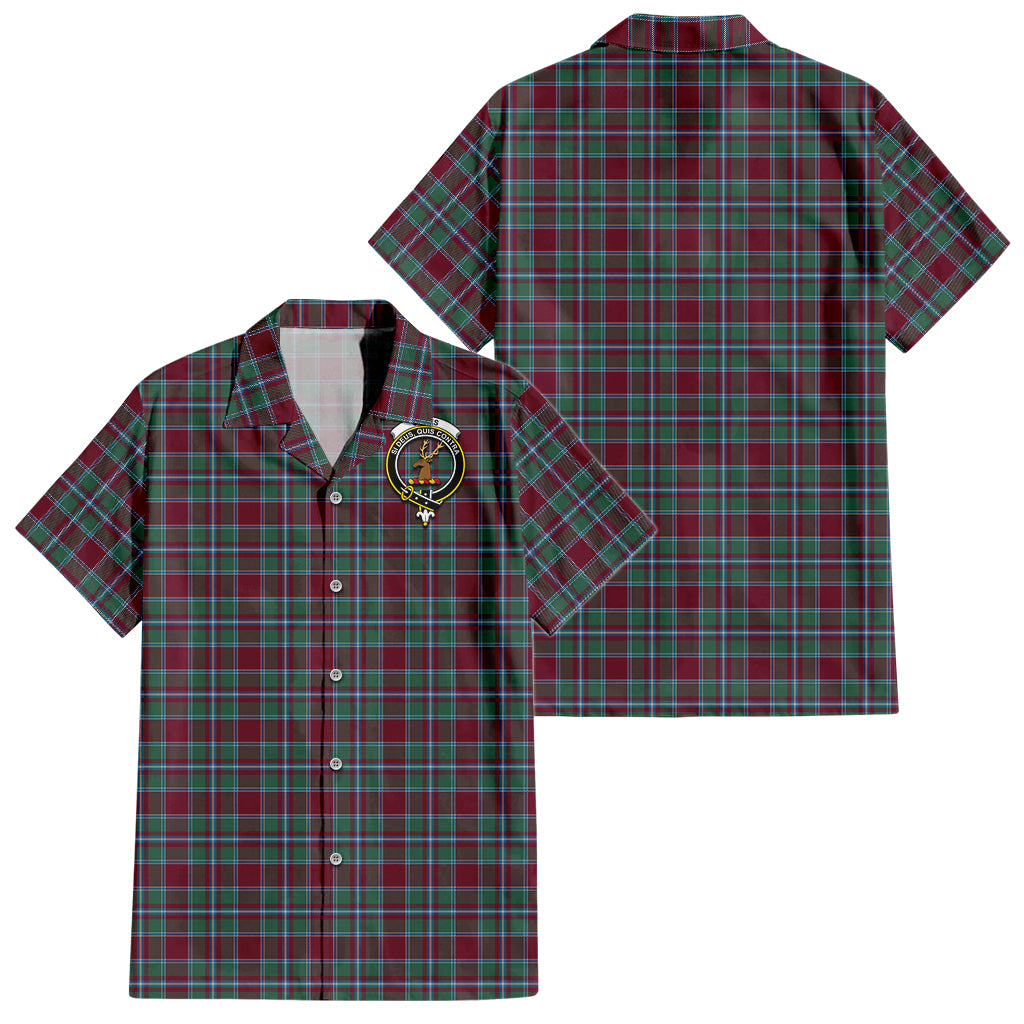 spens-spence-tartan-short-sleeve-button-down-shirt-with-family-crest
