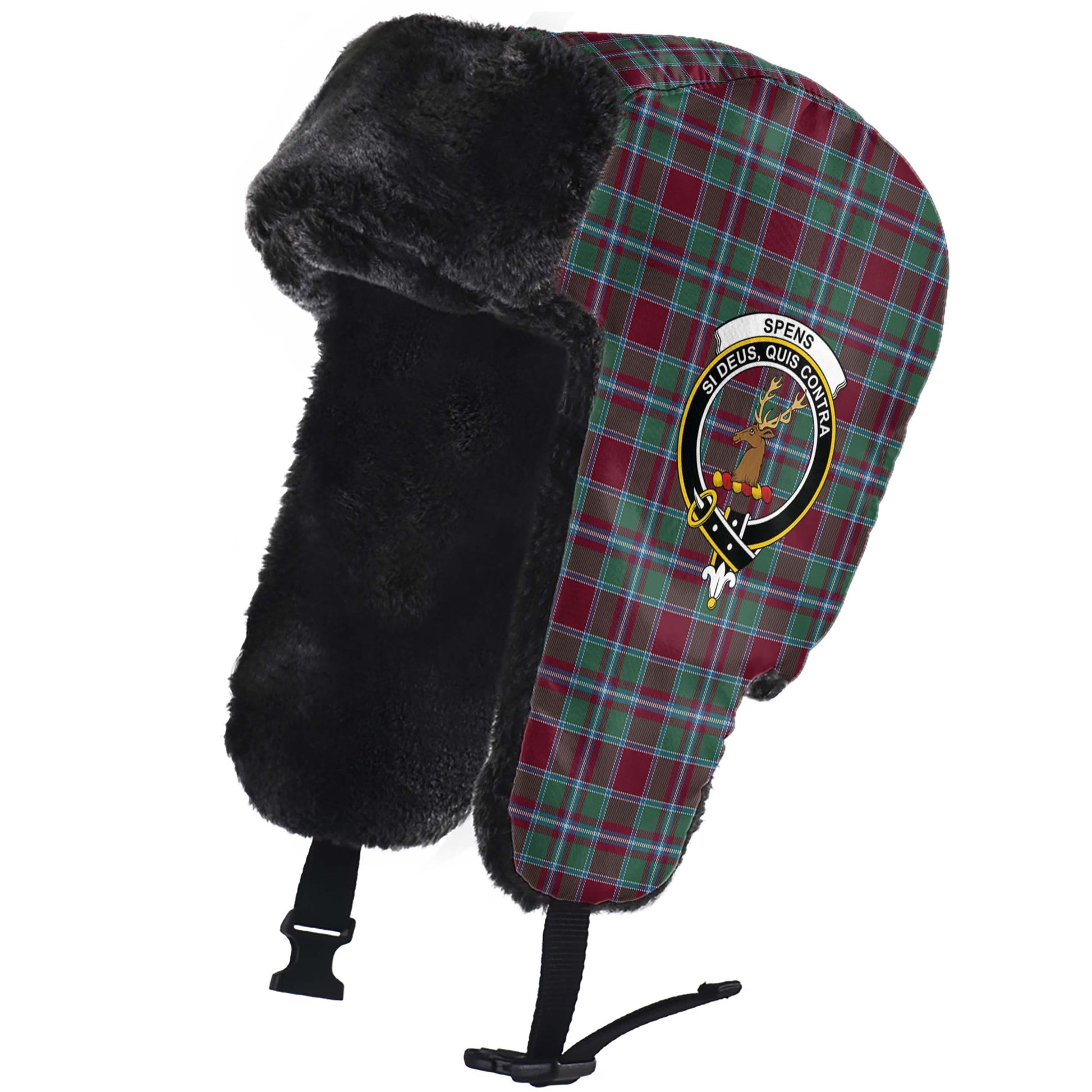 Spence (Spens) Tartan Winter Trapper Hat with Family Crest - Tartan Vibes Clothing