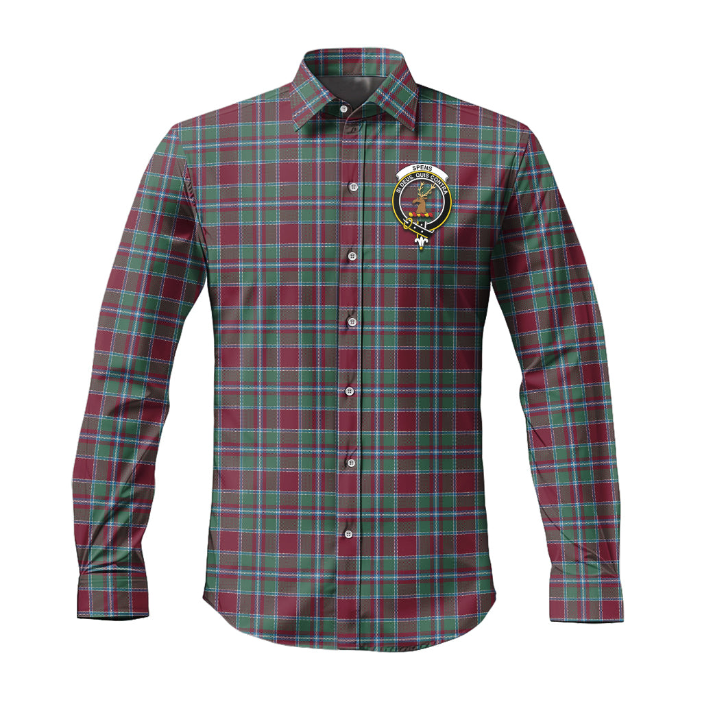 Spence (Spens) Tartan Long Sleeve Button Up Shirt with Family Crest Men's Shirt - Tartan Vibes Clothing