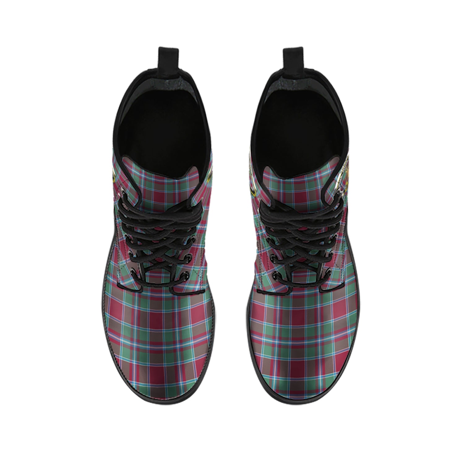 Spence (Spens) Tartan Leather Boots with Family Crest - Tartan Vibes Clothing