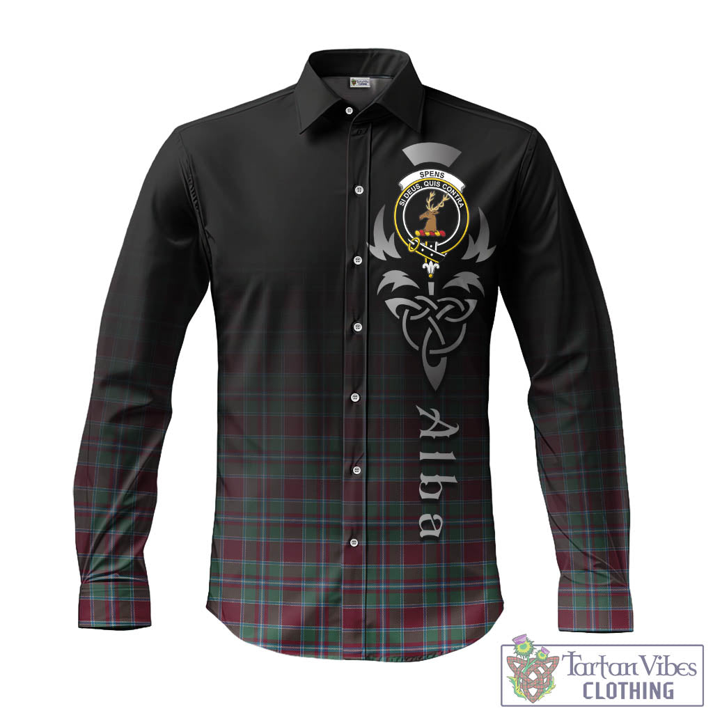 Spence (Spens) Tartan Long Sleeve Button Up Featuring Alba Gu Brath Family Crest Celtic Inspired - Tartan Vibes Clothing