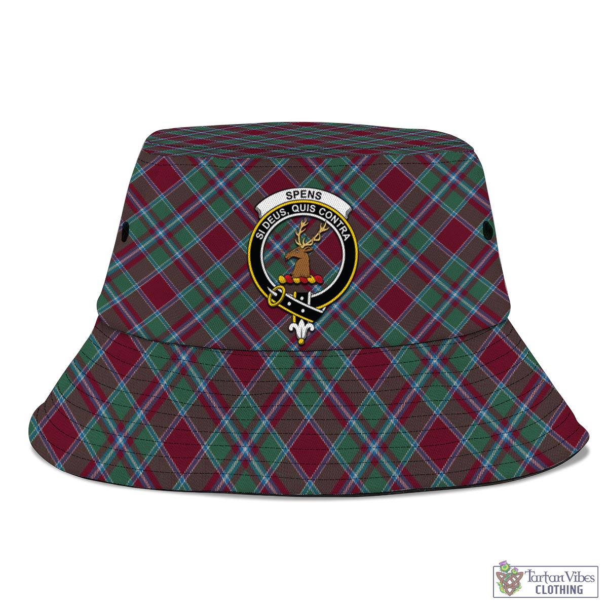 Tartan Vibes Clothing Spens (Spence) Tartan Bucket Hat with Family Crest