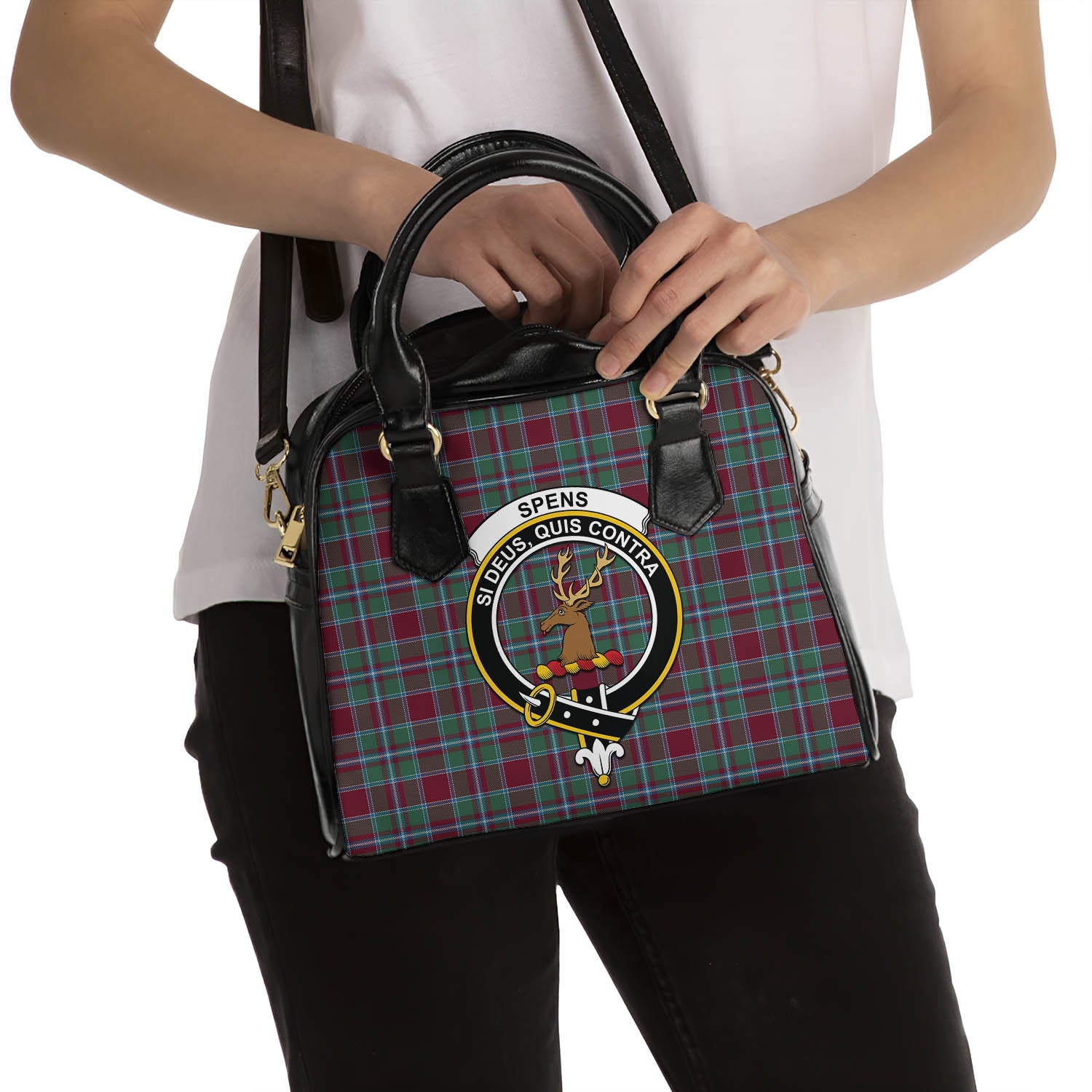 Spence (Spens) Tartan Shoulder Handbags with Family Crest - Tartan Vibes Clothing