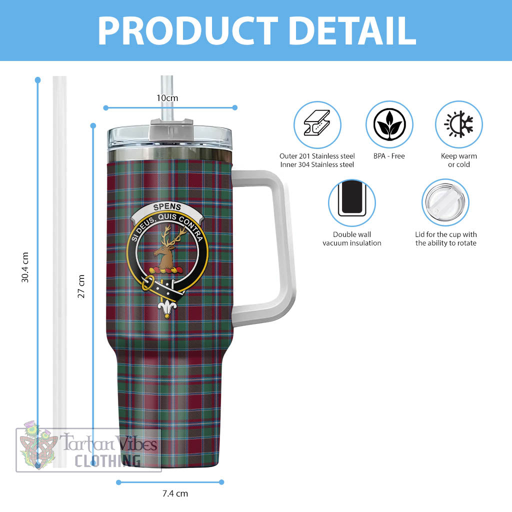 Spence (Spens) Tartan Tumbler with Handle with Family Crest - Tartan Vibes Clothing