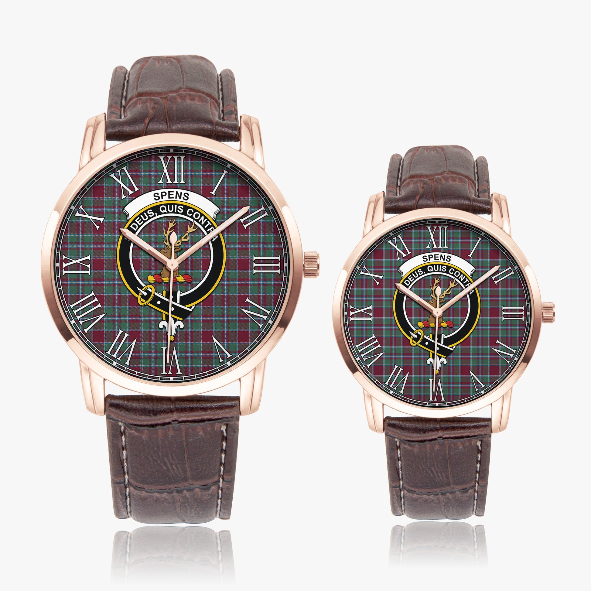 Spence (Spens) Tartan Family Crest Leather Strap Quartz Watch - Tartan Vibes Clothing