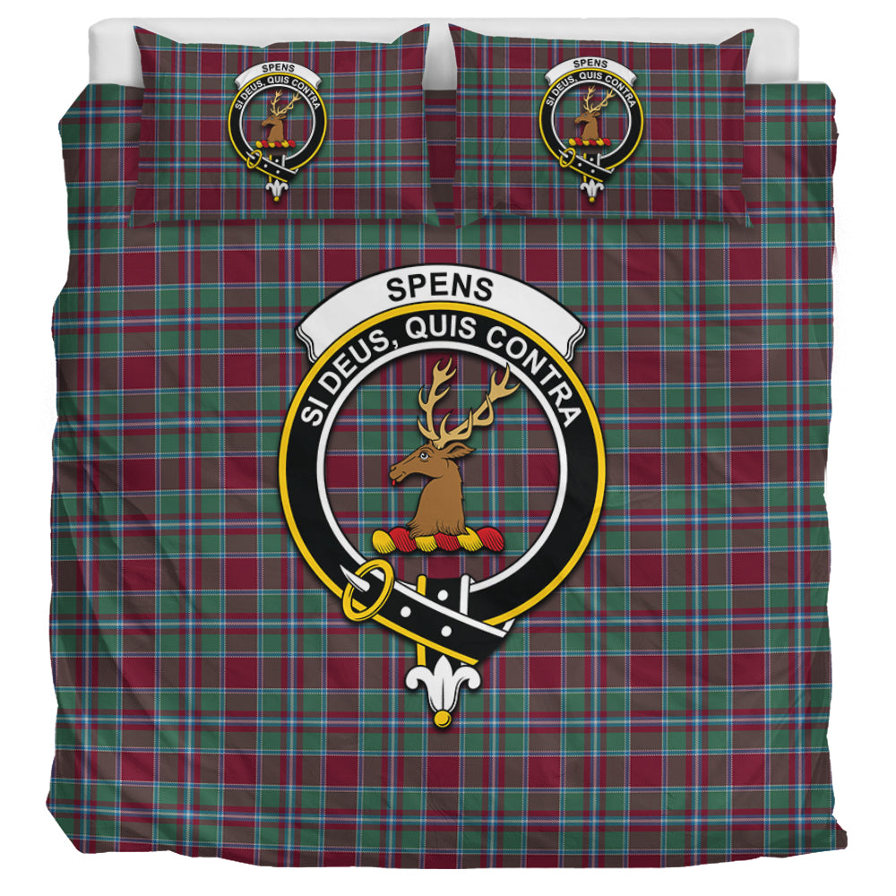 Spence (Spens) Tartan Bedding Set with Family Crest UK Bedding Set UK Super King 104*94 inch - Tartan Vibes Clothing