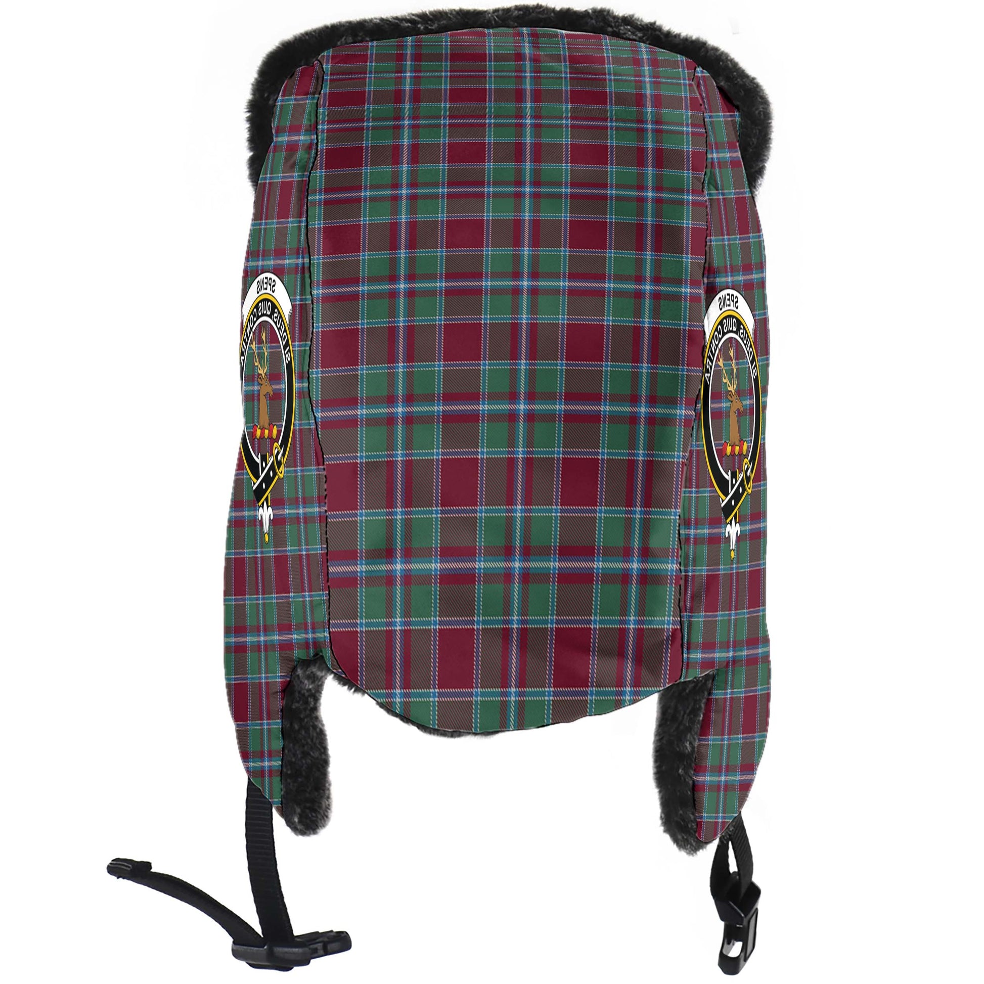 Spence (Spens) Tartan Winter Trapper Hat with Family Crest - Tartan Vibes Clothing