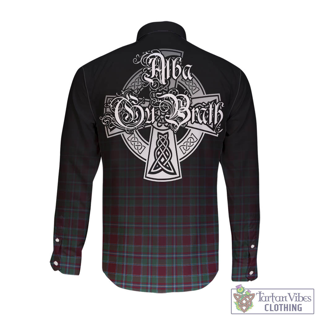 Tartan Vibes Clothing Spens (Spence) Tartan Long Sleeve Button Up Featuring Alba Gu Brath Family Crest Celtic Inspired