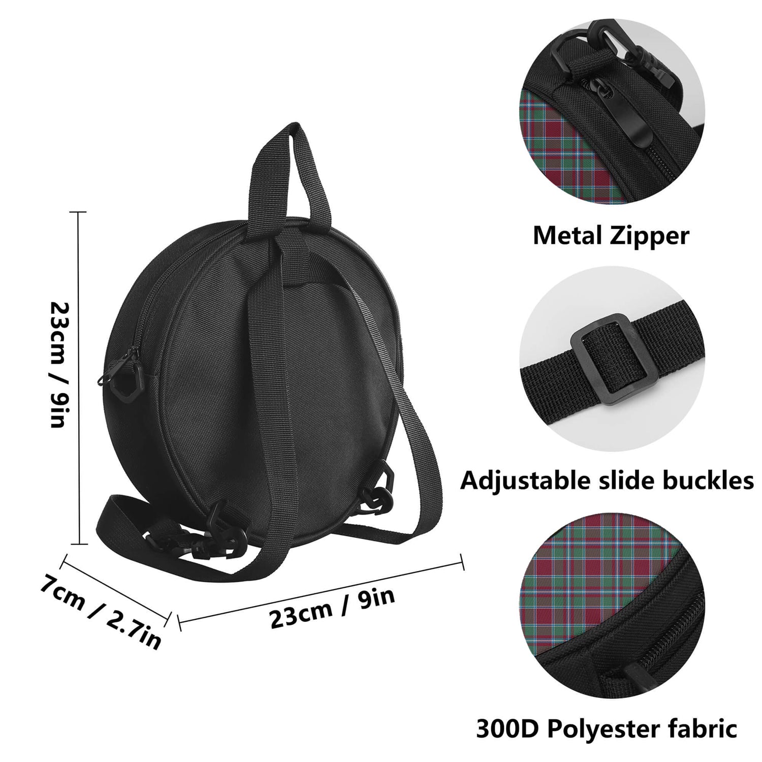 Spence (Spens) Tartan Round Satchel Bags with Family Crest - Tartan Vibes Clothing