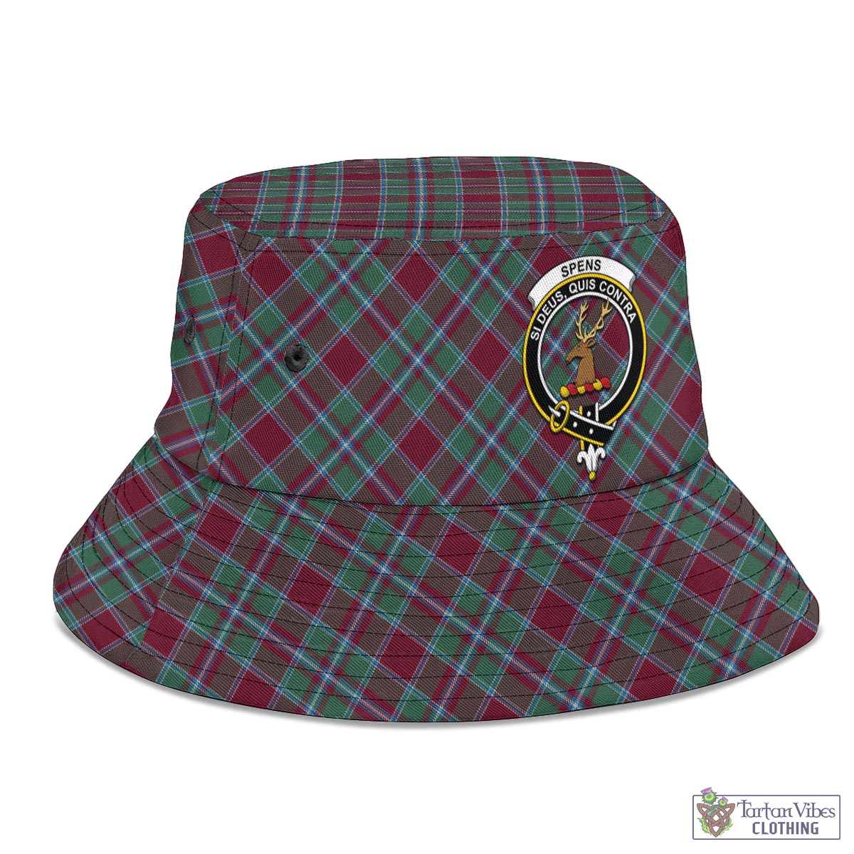 Tartan Vibes Clothing Spens (Spence) Tartan Bucket Hat with Family Crest