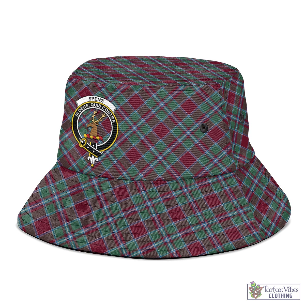 Tartan Vibes Clothing Spens (Spence) Tartan Bucket Hat with Family Crest