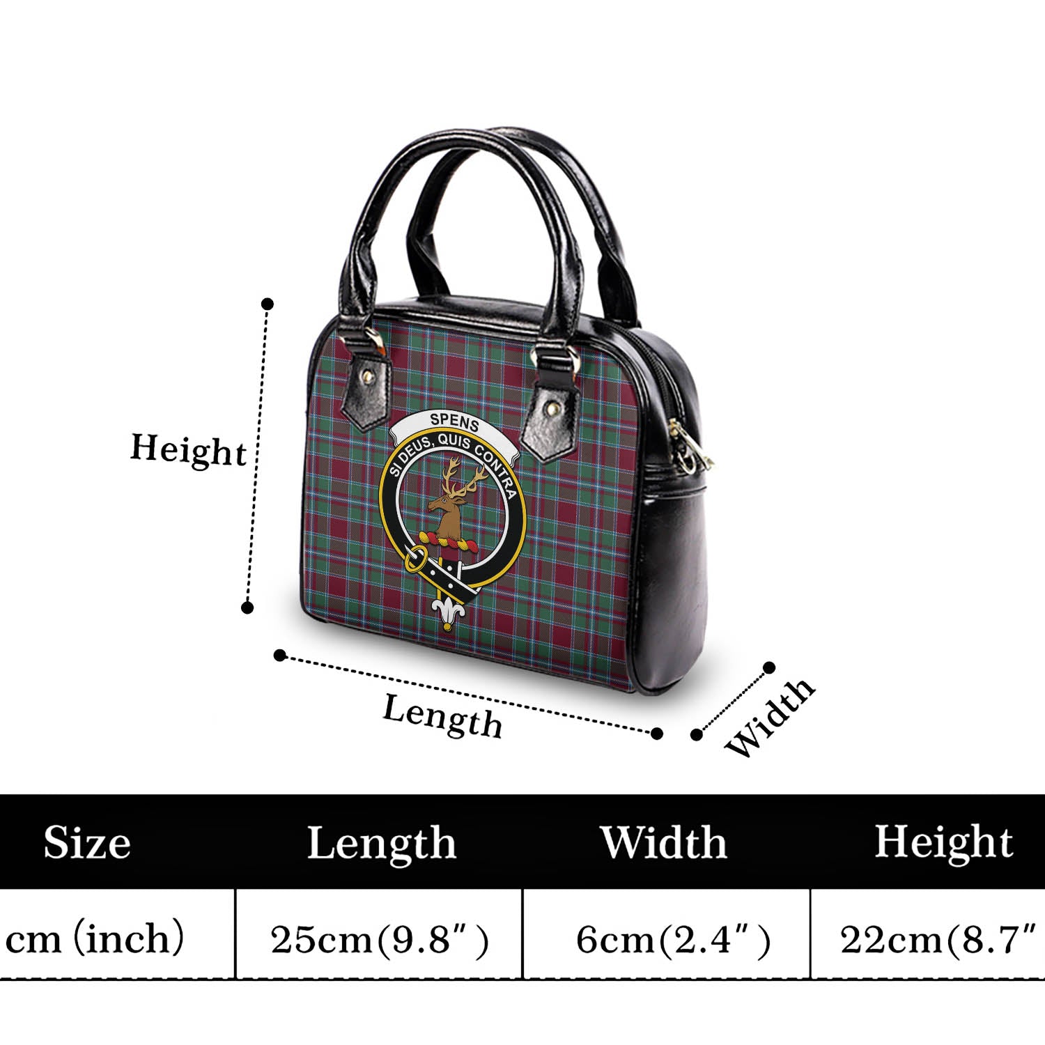 Spence (Spens) Tartan Shoulder Handbags with Family Crest - Tartan Vibes Clothing