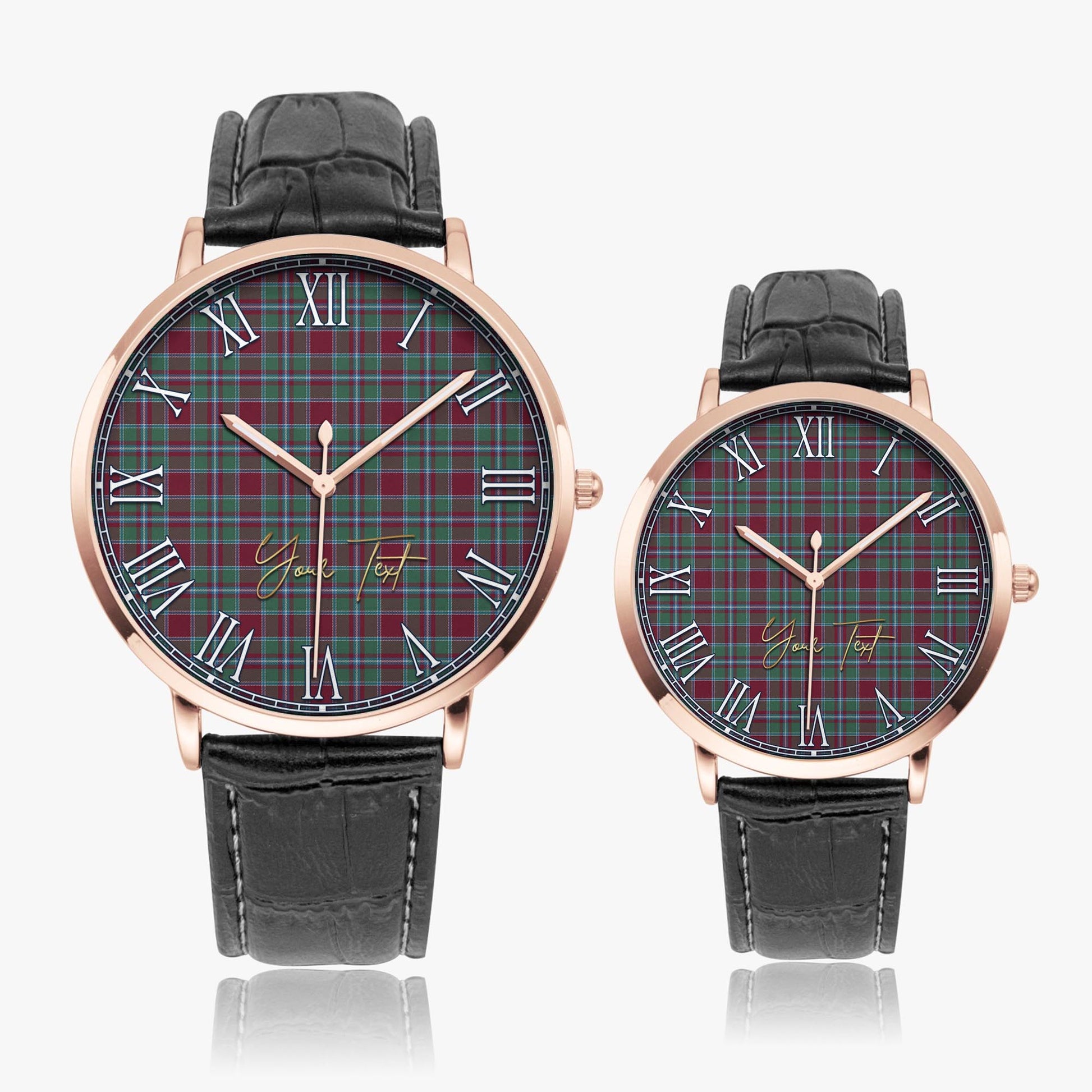 Spence (Spens) Tartan Personalized Your Text Leather Trap Quartz Watch - Tartan Vibes Clothing