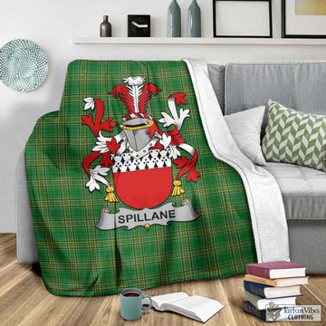 Tartan Vibes Clothing Spillane Irish Clan Tartan Blanket with Coat of Arms
