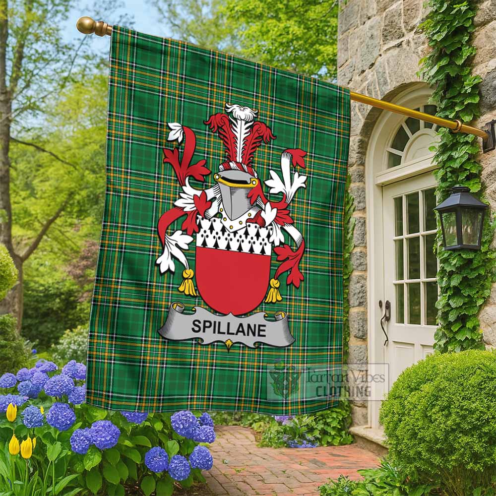 Spillane Irish Clan Tartan Flag with Coat of Arms