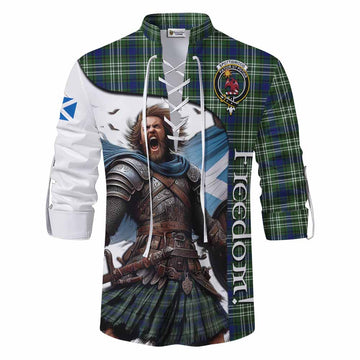 Spottiswood Crest Tartan Ghillie Kilt Shirt Inspired by the Freedom of Scottish Warrior Men - Tartan Vibes Clothing