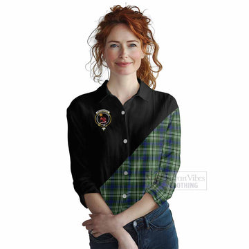Spottiswood Tartan Women's Casual Shirt with Family Crest and Military Logo Style Female - Tartan Vibes Clothing