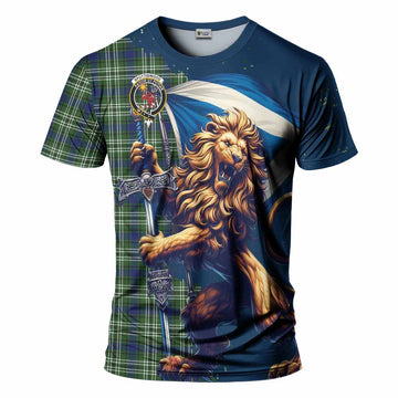 Spottiswood Tartan Family Crest T-Shirt with Scottish Majestic Lion Kid's Shirt - Tartan Vibes Clothing
