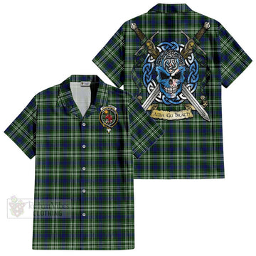 Spottiswood Tartan Hawaiian Shirt with Family Crest Celtic Skull Style Kid - Tartan Vibes Clothing