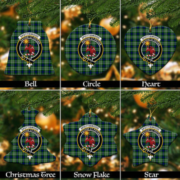 Spottiswood Tartan Christmas Ceramic Ornaments with Family Crest Ceramic - Tartan Vibes Clothing